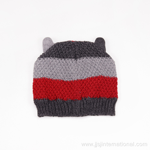 Cartoon pattern baby knitted hat